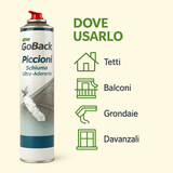 Schiuma allontana Piccioni disabituante barriera olfattiva, gittata 4 Metri - 750 ml