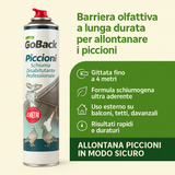 Schiuma allontana Piccioni disabituante barriera olfattiva, gittata 4 Metri - 750 ml