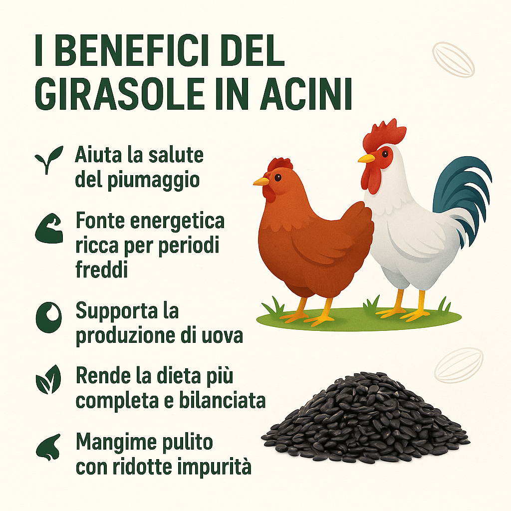 Girasole intero per polli e galline