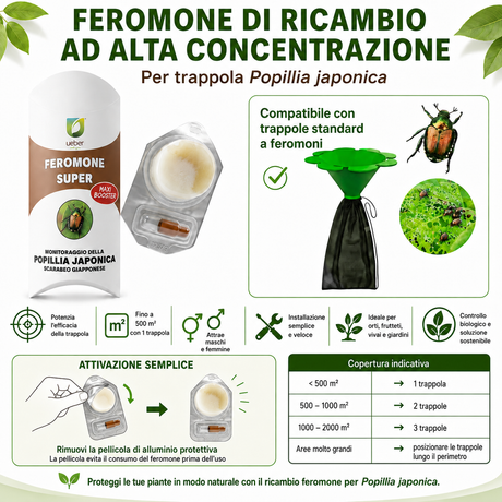 Feromone booster ricambio per trappola Popillia Japonica