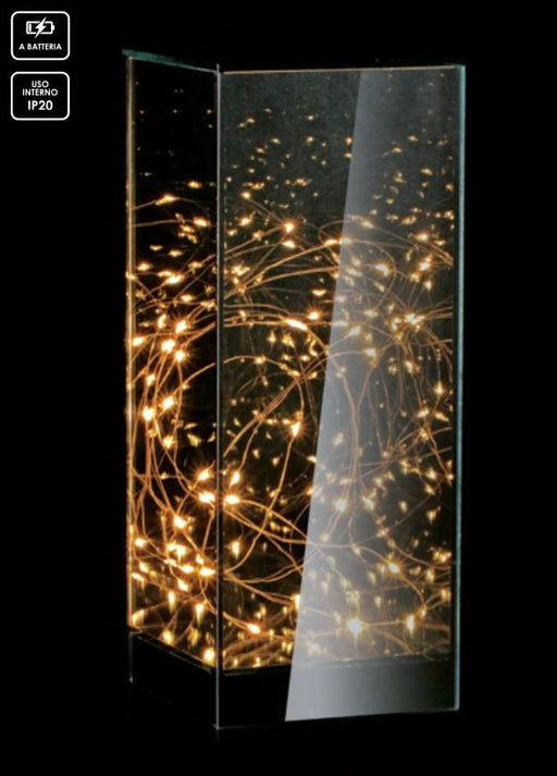 Lampada parallelepipedo in vetro 20l - Luce calda - 12 x 12 x h 30 cm Ad Trend