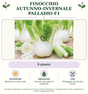 Finocchio Autunno-invernale Palladio F1: 9 piante. Posizione in pieno sole. Lasciare asciugare la superficie. Proteggere nei periodi freddi. Immagine indicativa.