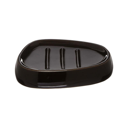 Porta saponetta in ceramica nera lucida cm. 12x9,5x2,5h. JJA