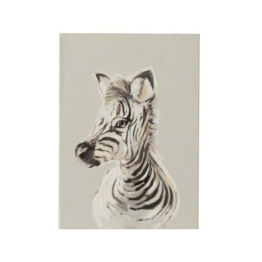 Quadro di tela con stampa pennellata figura zebra cm.24x3x35h. J-Line