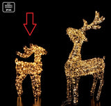 Renna luminosa in ferro e PE oro con 400 o 600 LED da interno/esterno bianco - luce calda