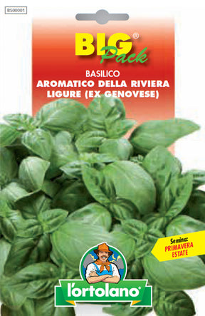 Semi Basilico Aromatico della Riviera Ligure (ex Genovese) Big Pack L’Ortolano