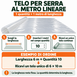 Telo al metro lineare: larghezza 6 m e quantità 10 per un telo unico 6 × 10 m