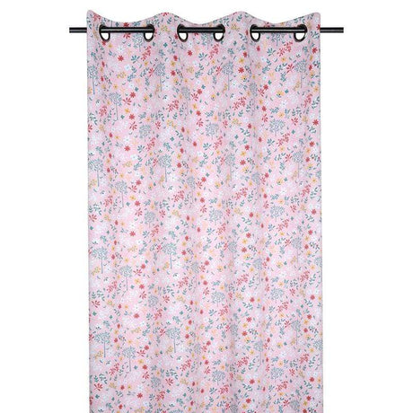 Tenda per bimbe rosa con fiori colorati cm. 135x260h. Stof de France