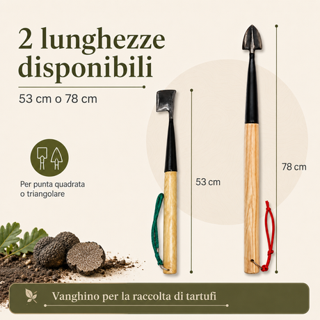 Vanghetto per Tartufi Fatto a Mano – 2 Misure e 2 Tipologie di Punta