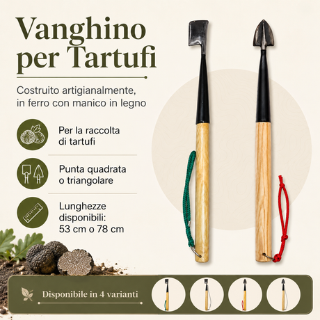 Vanghetto per Tartufi Fatto a Mano – 2 Misure e 2 Tipologie di Punta