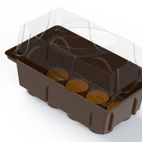 Coperchio per il kit di avviamento semi per contenere 8 tavolette Jiffy o di cocco.