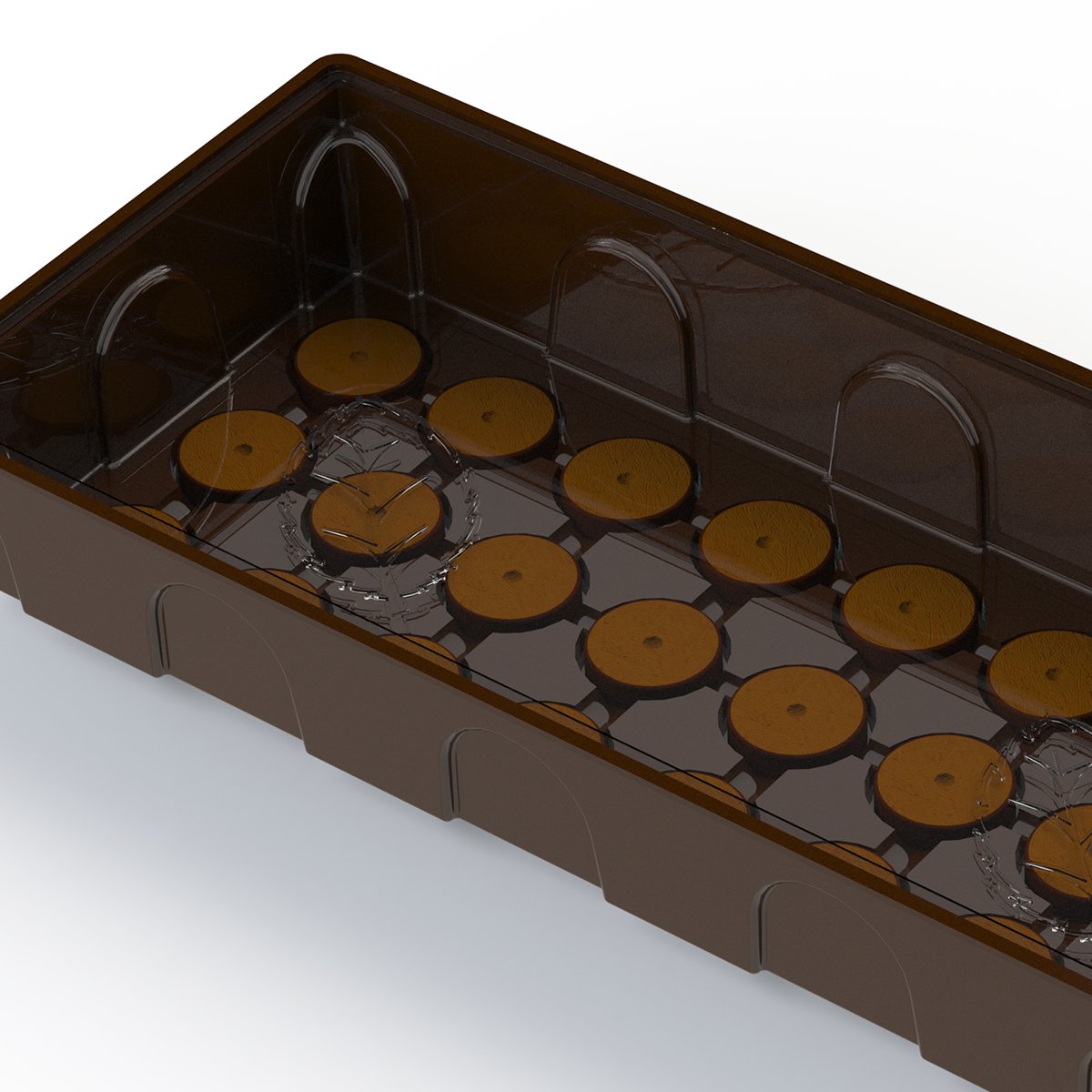Base del kit di avviamento per semi per contenere 24 tablet Jiffy o coco.