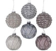 1 Sfera in Vetro colore grigio con rilievi - Decorazioni Assortite Boltze