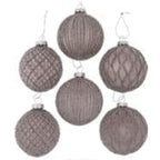 1 Sfera in Vetro Grigio/Argento - Decorazioni Assortite Boltze