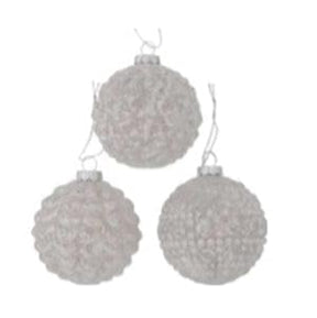 1 Sfera in Vetro Morvin bianca - decorazione assortita Boltze