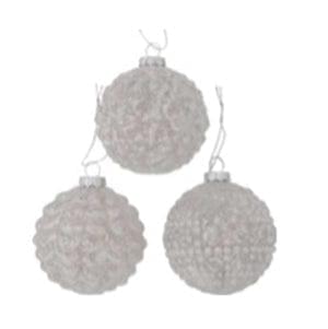 1 Sfera in Vetro Morvin bianca - decorazione assortita Boltze