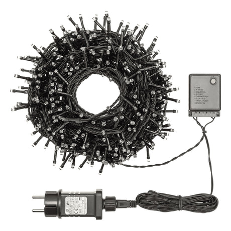 Lichtketting 300 Led - Warm Wit - 220 V - Met Lichtspel - Zwarte Kabel - 21,5 m - XmasKing