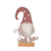 Koopman Pois Babbo Natale beige in feltro e legno con cappello rosa - 2 modelli cm 25 (3818602)