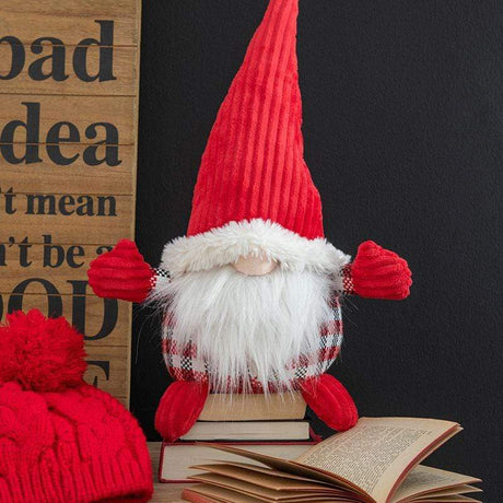 Babbo natale decorativo vestito rosso in tessuto felpato, tre dimensioni | OlimpiaHome. (3818609)