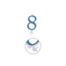 DC Casa Numero-8 Candelina di compleanno con glitter azzurri, vari numeri (3818651)