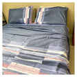 Completo letto 1 piazza Torricelle con stampa digitale blu a righe cm.160x290h | OlimpiaHome. (3818764)