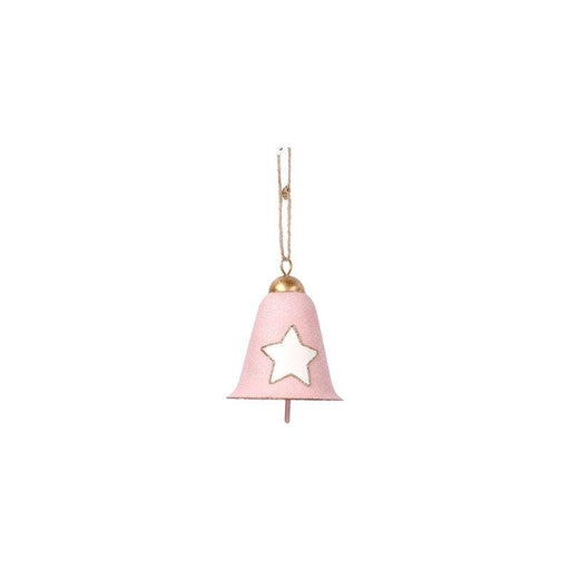 Vacchetti Piccolo Decorazione da appendere in metallo a forma di campana rosa, due dimensioni (3818804)