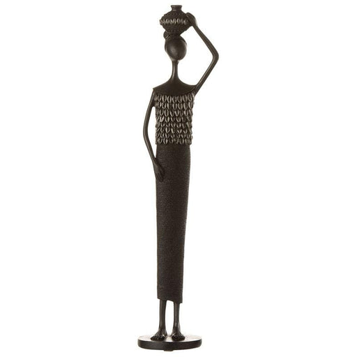 Decorazione in resina nero statuetta donna africana cm.10x8x43h | OlimpiaHome. (3818815)