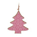 Koopman ALBERO-ROSA Decorazione natalizia da appendere in legno dipinto albero con decoro fiocco di neve, due colori cm.11h (3818828)
