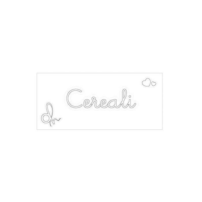 OH Organizer Bianco Etichetta adesiva con scritta Cereali cm.5,5x1,5h. (3818859)