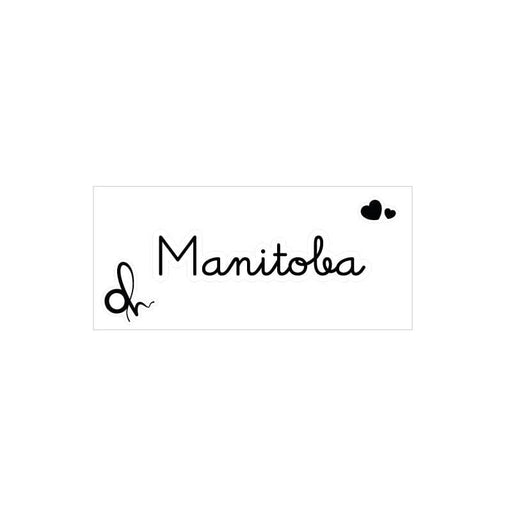 Etichetta adesiva con scritta Manitoba cm.6,5x1,5h. | OlimpiaHome. (3818909)