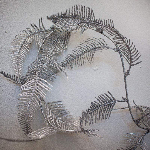 Koopman Mod. B Ghirlanda Natalizia con foglie glitterata in argento quattro modelli cm170 (3818978)