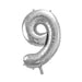 Koopman Nove Palloncino per festa a forma di numero argento, numeri assortiti cm.35h (3819033)