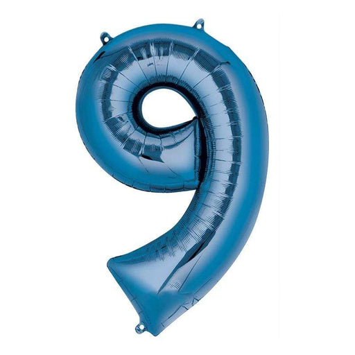 Koopman Nove Palloncino per festa a forma di numero blu, numeri assortiti cm.35h (3819040)