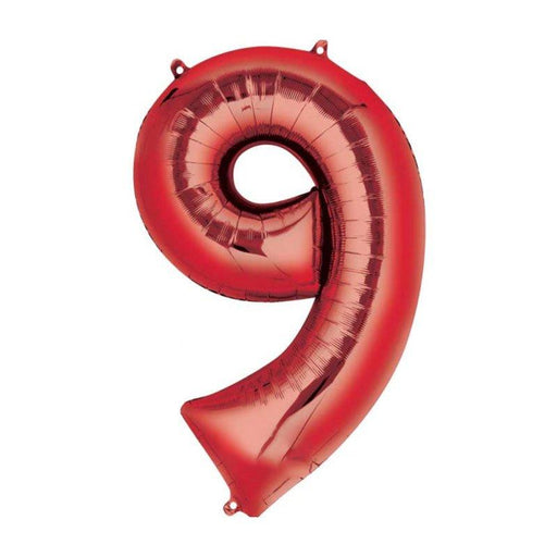 Koopman Nove Palloncino per festa a forma di numero rosso, numeri assortiti cm.35h (3819059)