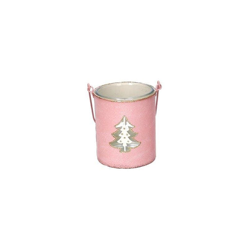 Portacandela in metallo a forma di secchio rosa, tre modelli cm.8x8,5h. | OlimpiaHome. (3819145)