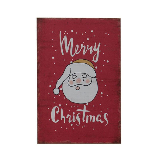 Vacchetti Merry Christmas Quadro in legno dipinto rosso effetto vintage e scritta natalizia cm.20x30h (3819171)