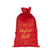 Koopman Joyeux Noel Sacco di natale in velluto rosso con scritta dorata natalizia, tre modelli cm.30x50h (3819196)