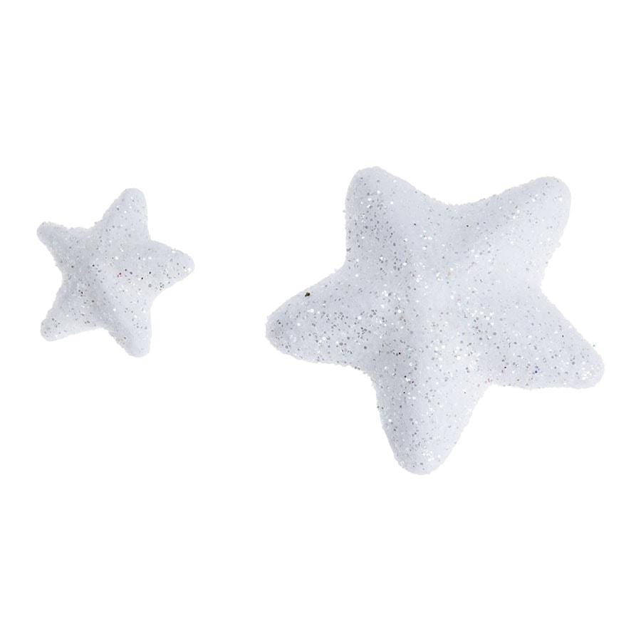 Set di stelle decorative natalizie glitterate bianche/oro/rosse cm.1.5x3h | OlimpiaHome. (3819223)