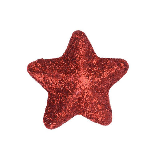 Koopman Rosso Set di stelle decorative natalizie glitterate bianche/oro/rosse cm.1.5x3h (3819224)