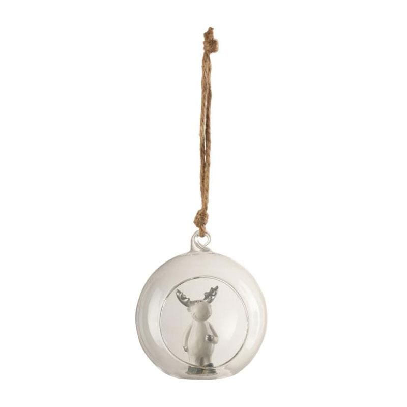 Sfera decorativa in vetro da appendere con corda, tre modelli cm.9x9x10h | OlimpiaHome. (3819232)