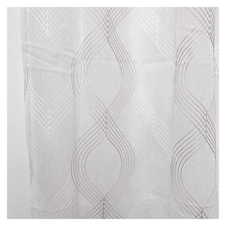 Lovely Shabby Tendone con anelli Allister bianca con ricami in rilievo tre colori cm.140x280h. (3819289)