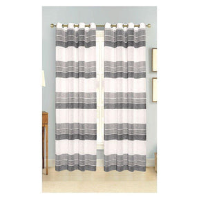 Lovely Shabby Grigio Tendone con anelli a righe Helios, due colori cm.140x300 (3819291)