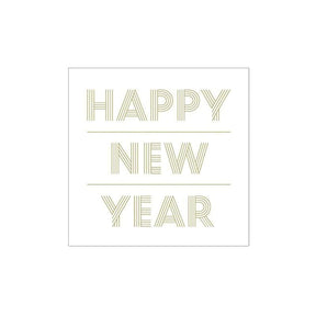 J-Line Happy New Year Tovaglioli di carta fantasie natalizie, quattro modelli cm.12.5x3x12.5h (3819335)