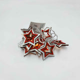 Chain of 10 Star Decorations with Indoor LED Lights - 1.5 m