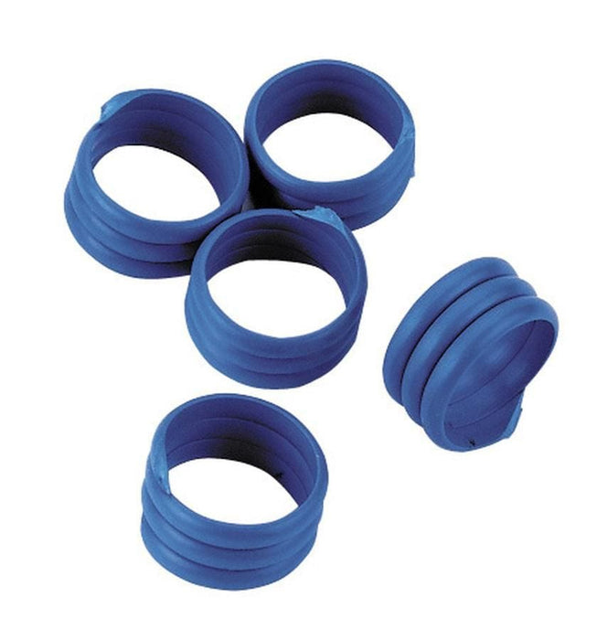 Anelli Spirale in Plastica per Polli e Galline - 16 mm Blu / 10 Pz. MillStore