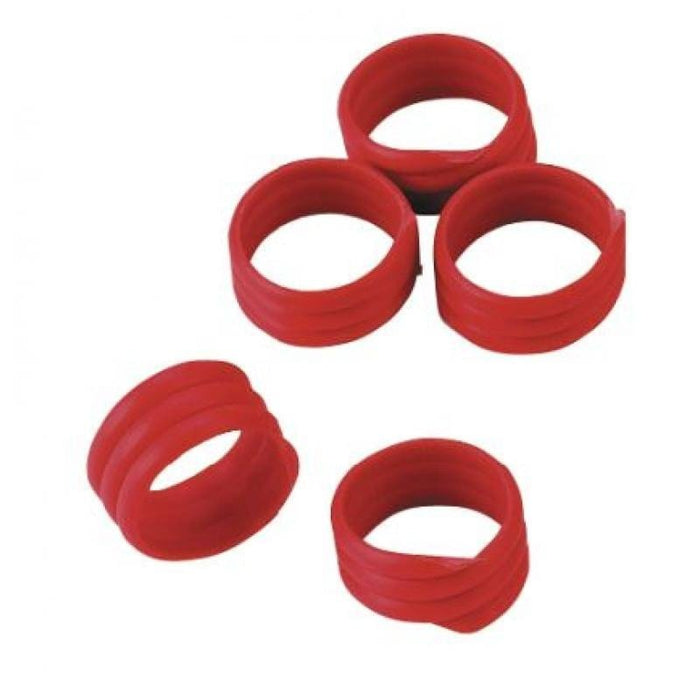 Anelli Spirale in Plastica per Polli e Galline - 16 mm Rosso / 10 Pz. MillStore