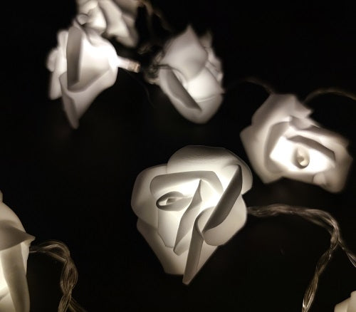 Decorative light chain 20 LED - White Roses - Warm Light