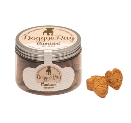 Biscotti Cuoricini al Cocco - 150 gr - Cane Doggye Bag