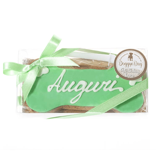 Biscotto Osso di Auguri con Candelina - 85 gr Verde Doggye Bag (2492108)