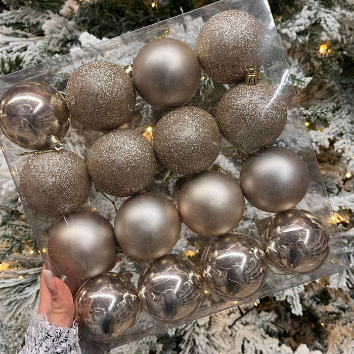 Box 16 sfere natalizie per albero di natale Champagne MillStore (2492148)